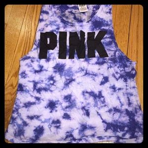 VS PINK tie dye muscle tee